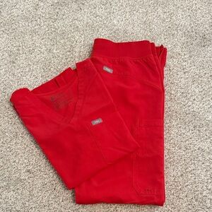 Figs POP Red Scrub Set